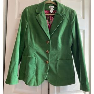 Lilly Pulitzer Green Corduroy Blazer